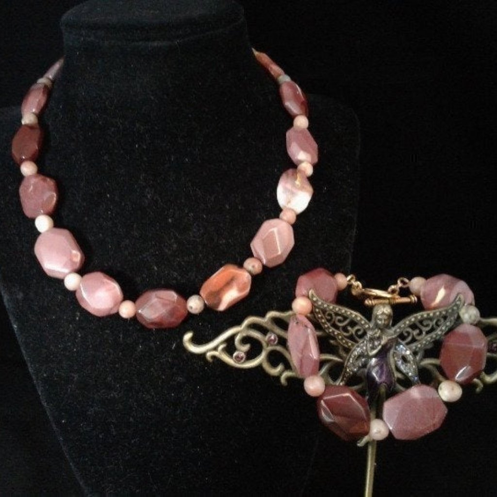 Handmade Mookaite Rhodochrosite Jewelry Set Z210 61$